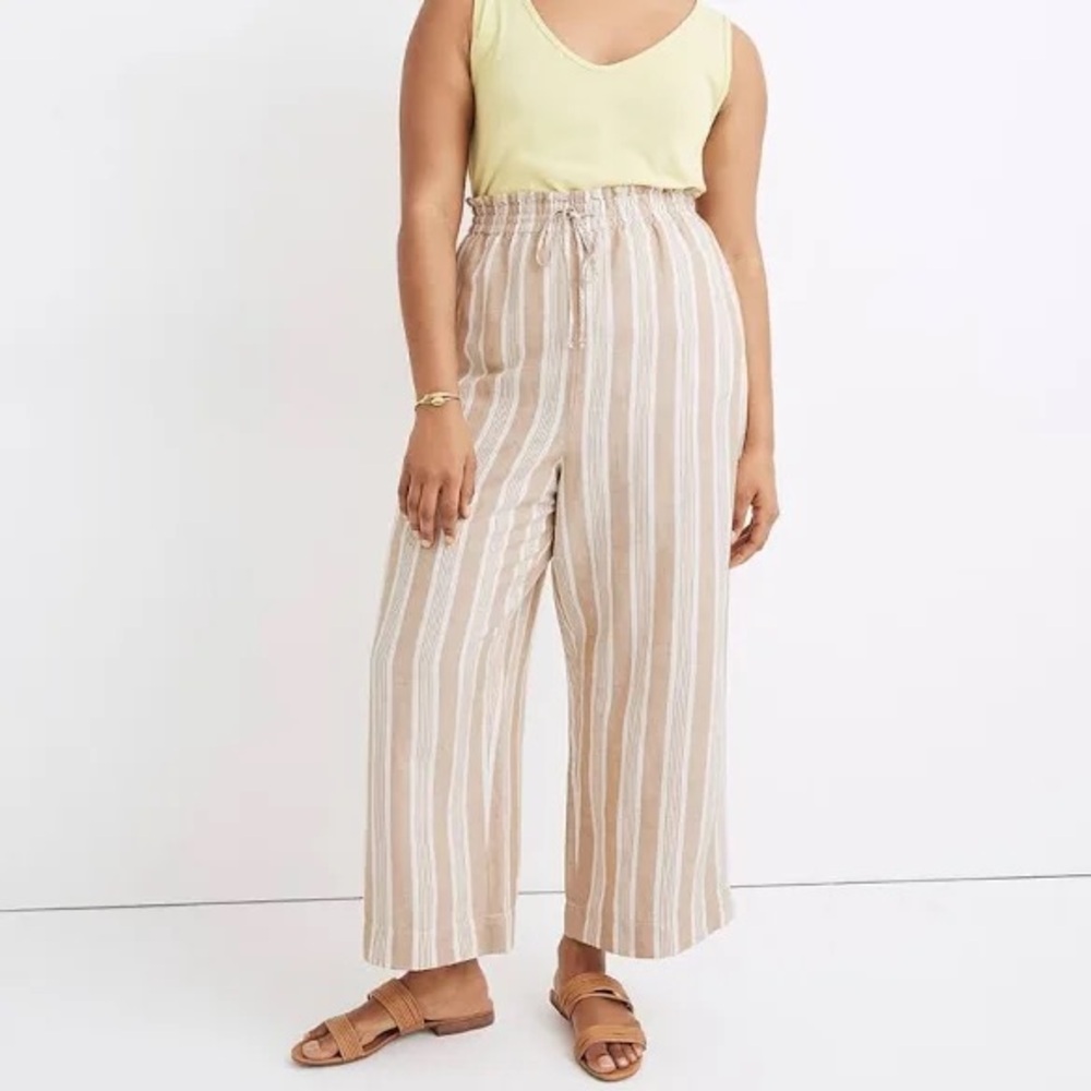 Madewell Huston Linen Blend Pull on Pant Size Medium